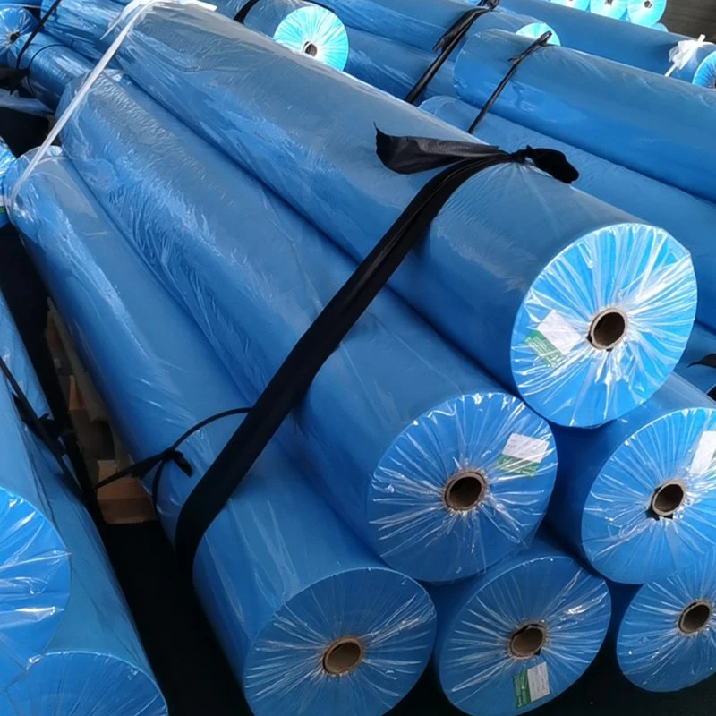 Certified Factory Spunbond Melt-Blown Spunbond Non Woven Fabric Rolls Blue Free Sample SMS 45GSM Make-to-Order