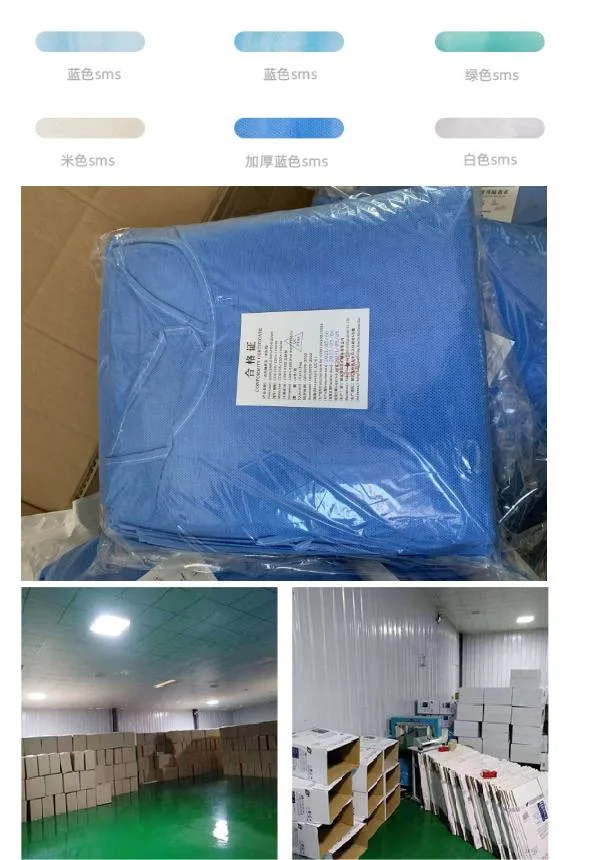 PP Polypropylene Spunbond Meltblown SMS Non-Woven for Disposable Thickened Non-Woven Fabric SMS Reverse Piercing Siamese with Hood Protection Isolation