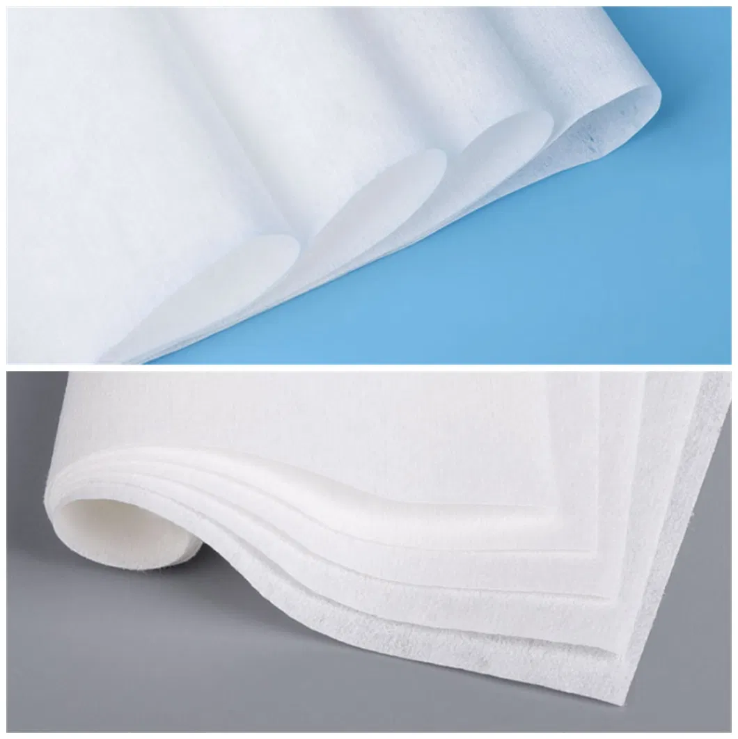Wood Pulp Nonwoven Fabric, 55woodpulp and 45polyester Spunlace Non-Woven Fabric Pet Polyester and Cellulose Spunlace Fabri for Disposable Wipe/SMT Cleaning Wipe