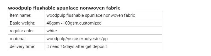 Made in China Viscose/Wood Pulp Spunlace Nonwoven Printing Flushable Nonwoven Biodegradable Nonwoven Fabric for Wet Wipes High Quality